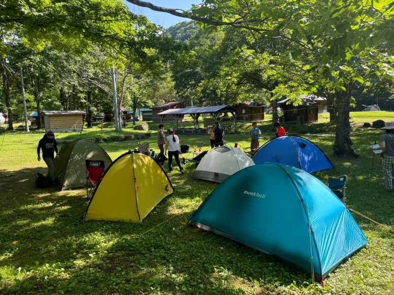 層雲峡オートキャンプ場でテント泊。今回は全員ソロテン（一部車中泊）でした。